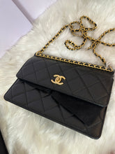 Load image into Gallery viewer, CHANEL Caviar Quilted Wallet on Chain Flapbag Black