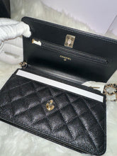 Load image into Gallery viewer, CHANEL Caviar Quilted Wallet On Chain - Black