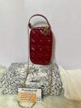 Load image into Gallery viewer, CHRISTIAN DIOR Call'in Dior Phone Holder Cherry Red Patent