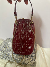 Load image into Gallery viewer, CHRISTIAN DIOR Call'in Dior Phone Holder Cherry Red Patent
