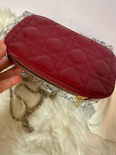 Load image into Gallery viewer, CHRISTIAN DIOR Call'in Dior Phone Holder Cherry Red Patent