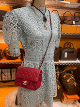 Load image into Gallery viewer, CHANEL 17B Red Caviar Square Mini Classic Flap