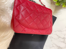 Load image into Gallery viewer, CHANEL 17B Red Caviar Square Mini Classic Flap