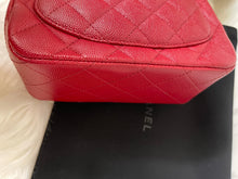 Load image into Gallery viewer, CHANEL 17B Red Caviar Square Mini Classic Flap