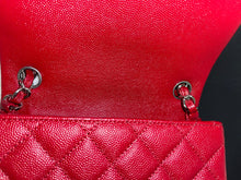 Load image into Gallery viewer, CHANEL 17B Red Caviar Square Mini Classic Flap