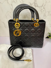 Load image into Gallery viewer, CHRISTIAN DIOR Lady Dior Black - Medium