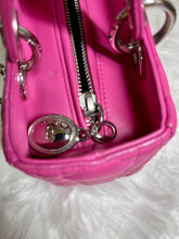 Load image into Gallery viewer, CHRISTIAN DIOR Lambskin Cannage Medium Lady Dior Pink