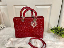 Load image into Gallery viewer, CHRISTIAN DIOR Lady Dior Patent Leather Cannage Red (Large)