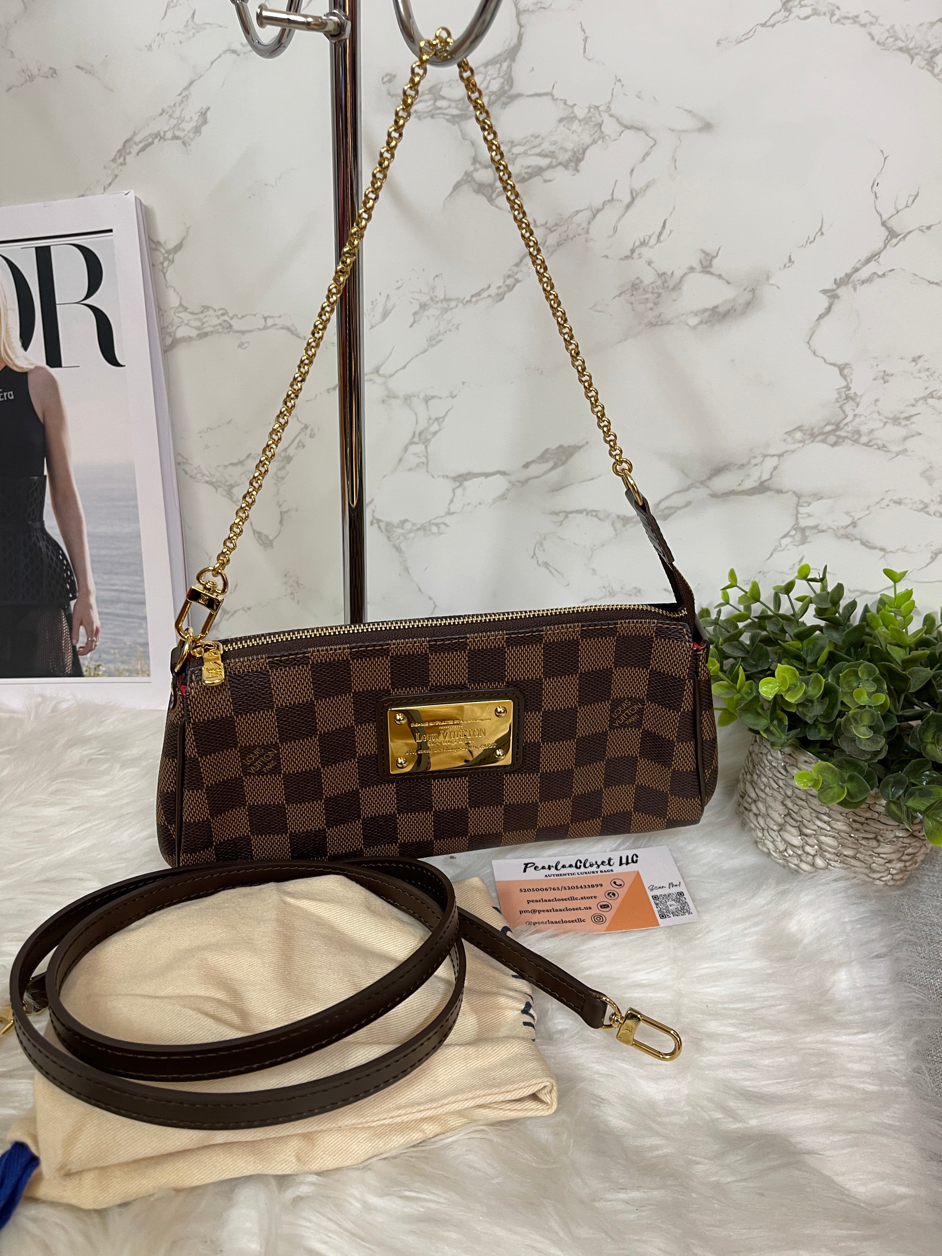 Louis Vuitton Damier Ebene Eva Clutch Louis Vuitton | The Luxury Closet