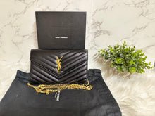Load image into Gallery viewer, YSL Envelope Wallet on Chain - Black