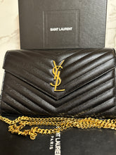 Load image into Gallery viewer, YSL Envelope Wallet on Chain - Black