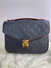 Load image into Gallery viewer, LOUIS VUITTON Blue Monogram Empreinte Leather Pochette Metis