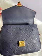 Load image into Gallery viewer, LOUIS VUITTON Blue Monogram Empreinte Leather Pochette Metis
