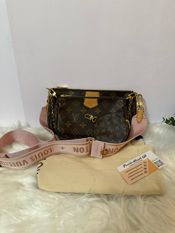 LOUIS VUITTON Monogram Multi Pochette Accessories Rose Clair