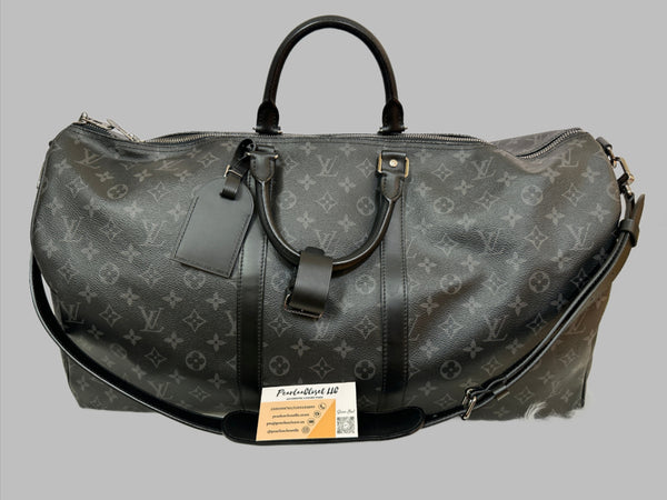 LOUIS VUITTON Monogram Eclipse Keepall Bandouliere 55