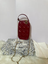 Load image into Gallery viewer, CHRISTIAN DIOR Call'in Dior Phone Holder Cherry Red Patent
