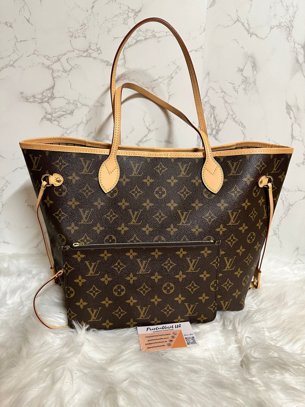 Neverfull mm sales monogram beige
