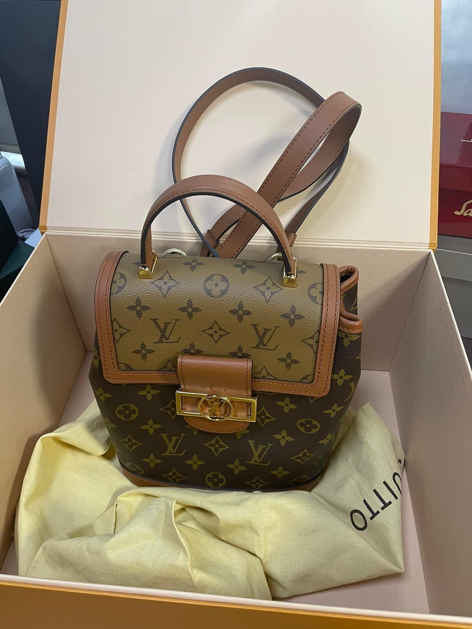 dauphine backpack louis vuitton LOUIS VUITTON Reverse Monogram Dauphine Backpack – PearlaaCloset LLC