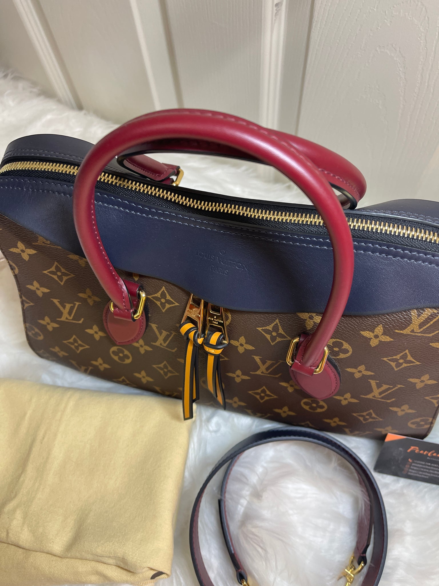 LOUIS VUITTON Monogram Canvas and Tricolor Leather Tuileries NM