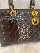 Load image into Gallery viewer, CHRISTIAN DIOR Lady Dior Black Patent Large
