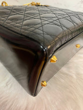 Load image into Gallery viewer, CHRISTIAN DIOR Lady Dior Black Patent Large
