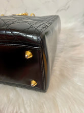 Load image into Gallery viewer, CHRISTIAN DIOR Lady Dior Black Patent Large

