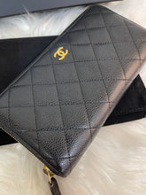 Load image into Gallery viewer, CHANEL Long Zippy Wallet Caviar Leather Black

