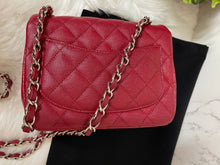 Load image into Gallery viewer, CHANEL 17B Red Caviar Square Mini Classic Flap
