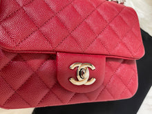 Load image into Gallery viewer, CHANEL 17B Red Caviar Square Mini Classic Flap
