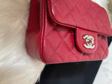 Load image into Gallery viewer, CHANEL 17B Red Caviar Square Mini Classic Flap
