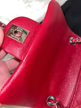 Load image into Gallery viewer, CHANEL 17B Red Caviar Square Mini Classic Flap
