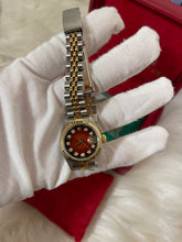 Load image into Gallery viewer, Rolex Datejust Steel Yellow Gold Red Vignette Diamond Ladies Watch 26 mm
