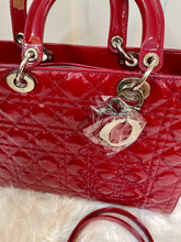Load image into Gallery viewer, CHRISTIAN DIOR Lady Dior Patent Leather Cannage Red (Large)
