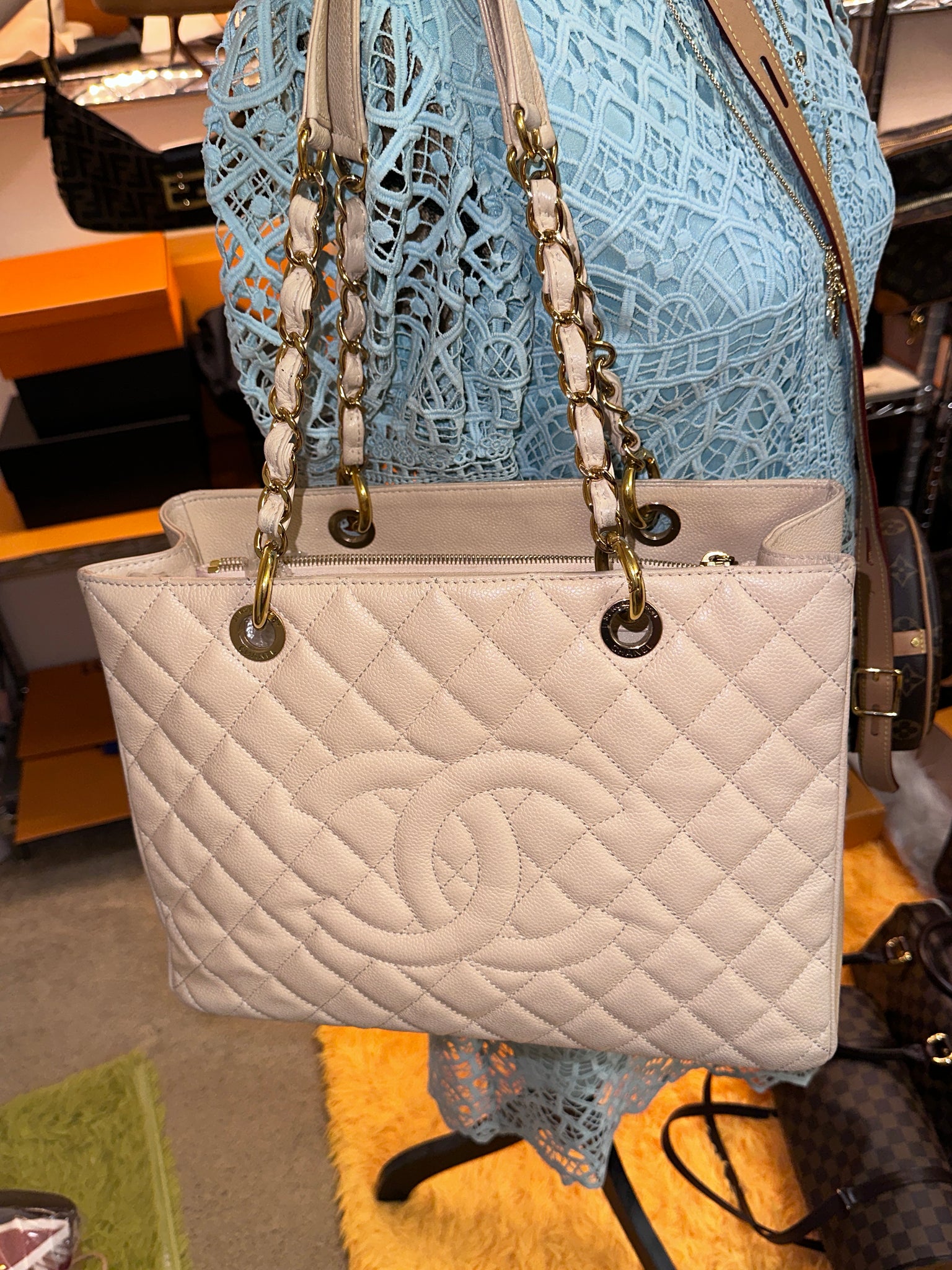 Chanel GST Beige Caviar Leather