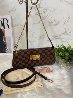 LOUIS VUITTON Damier Ebene Eva Clutch