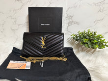 Load image into Gallery viewer, YSL Envelope Wallet on Chain - Black
