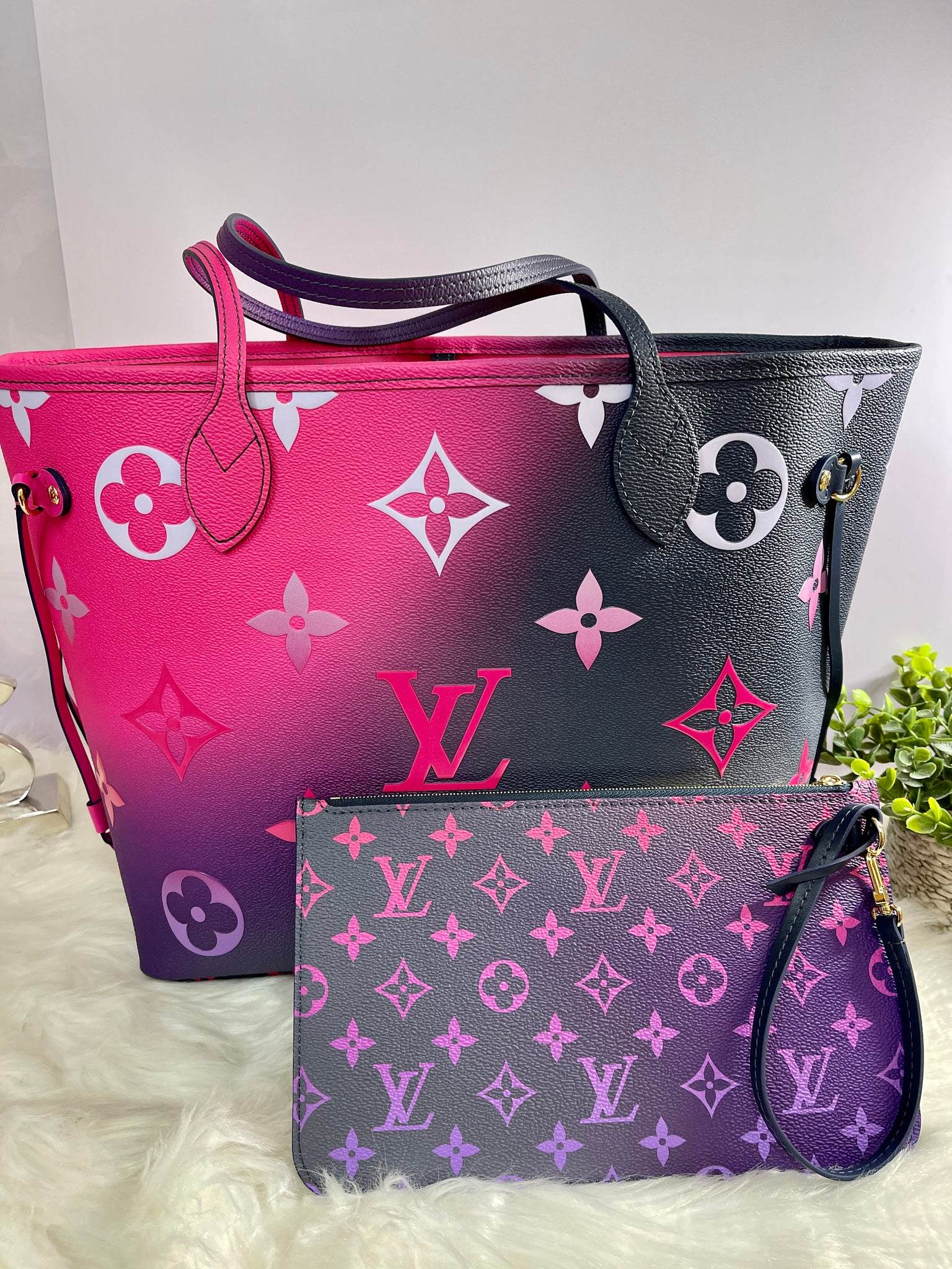 Louis Vuitton Neverfull Limited Edition Ikat MM Hot Pink Fuchsia