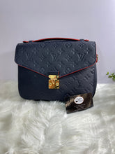 Load image into Gallery viewer, LOUIS VUITTON Blue Monogram Empreinte Leather Pochette Metis
