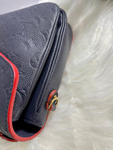 Load image into Gallery viewer, LOUIS VUITTON Blue Monogram Empreinte Leather Pochette Metis
