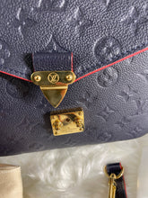 Load image into Gallery viewer, LOUIS VUITTON Blue Monogram Empreinte Leather Pochette Metis
