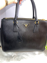Load image into Gallery viewer, PRADA Black Saffiano Leather Zip Tote LARGE
